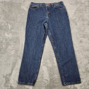 Faded Glory Jeans Womens 16 Petite Blue Classic Fit Straight Leg Cotton Denim